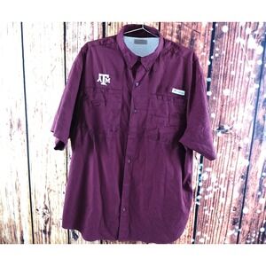 Columbia Texas A&M Aggies Omni Shade Shirt Performance Fishing Gear Polo Vents